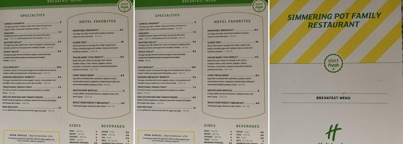 The Simmering Pot Menu