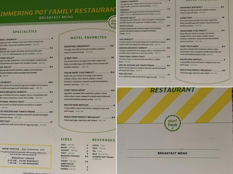 The Simmering Pot Menu