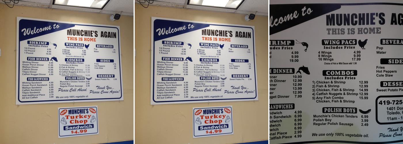 Munchies Again Menu