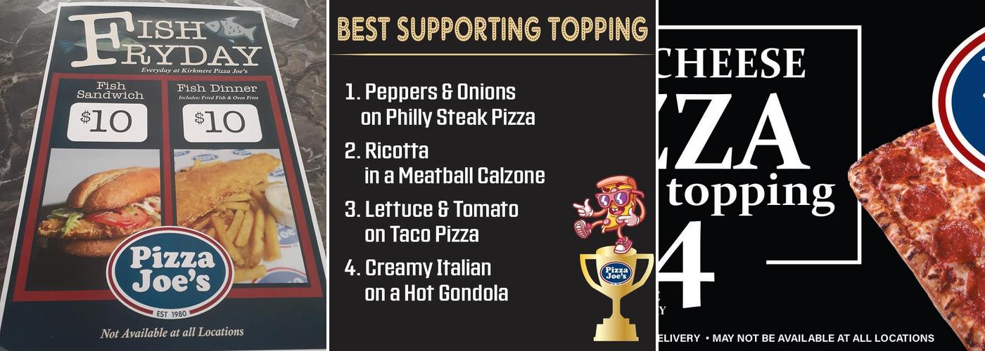 Joe's pizza oven Menu