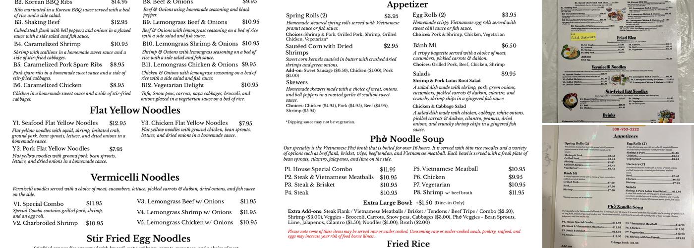 Pho LV Menu