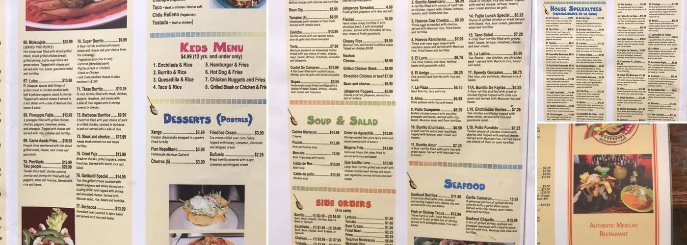 La Latina Market and Restaurant Menu