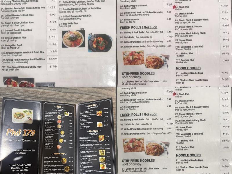 Pho Dalat Menu