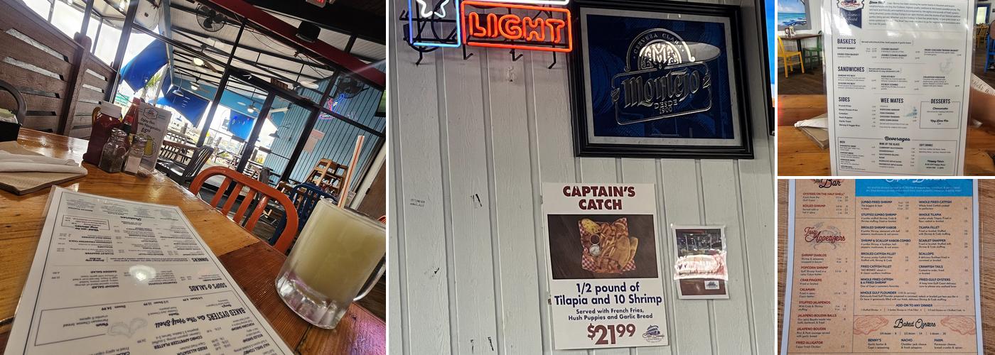 Captain Benny's Menu