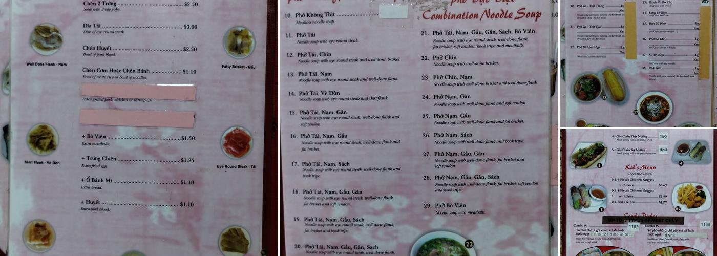 Pho 21 Menu