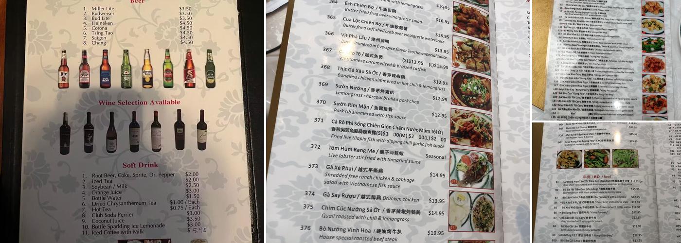 Vinh Hoa Menu