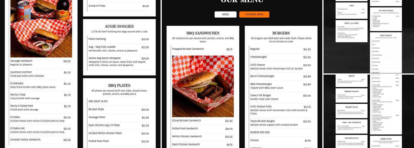 Augie's Barbed Wire Smokehouse Menu