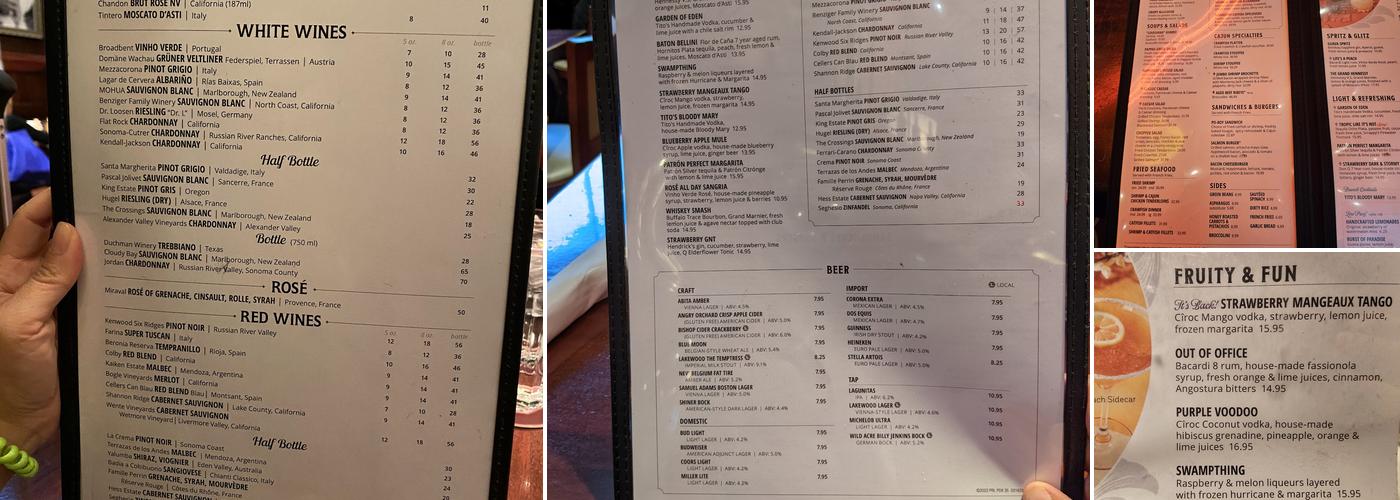 Pappadeaux Seafood Kitchen Menu