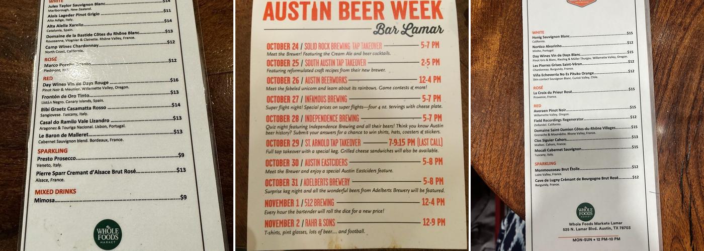 Bar Lamar Menu