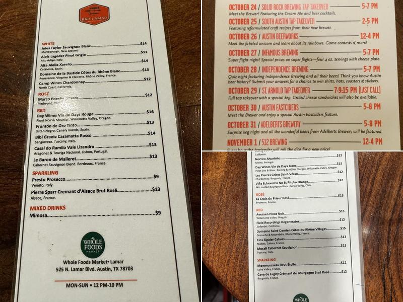 Bar Lamar Menu