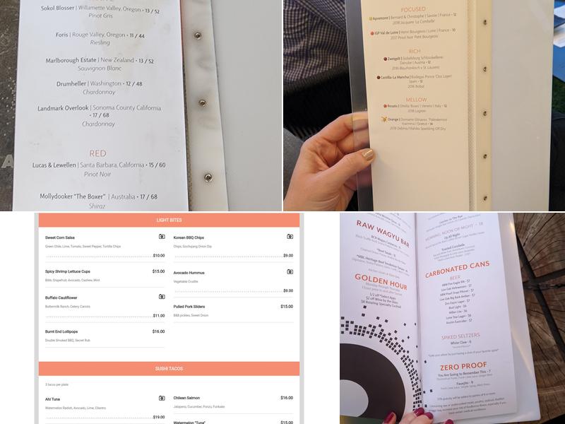 Otopia Rooftop Lounge Menu