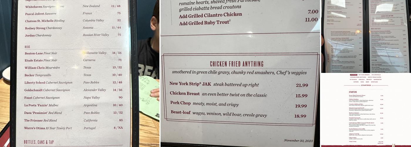 Jack Allen's Kitchen Menu