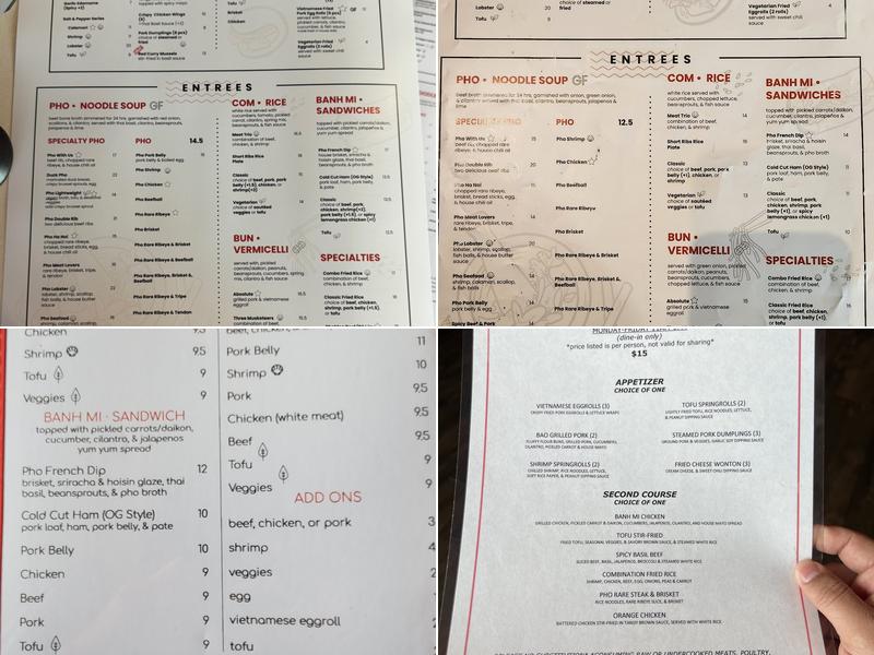 Pho With Us Menu