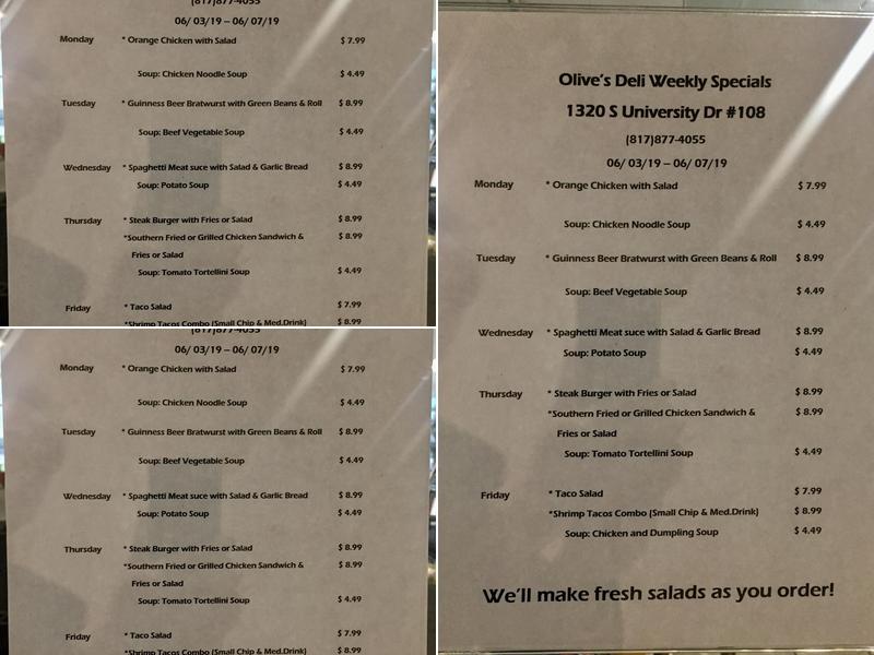 Olives Menu