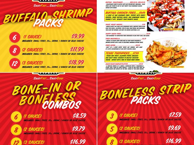 Wing Daddy's Express Menu