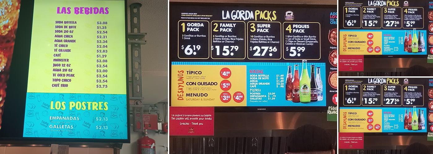 La Gorda Menu