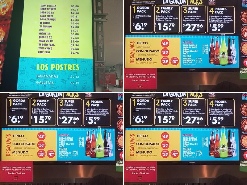 La Gorda Menu
