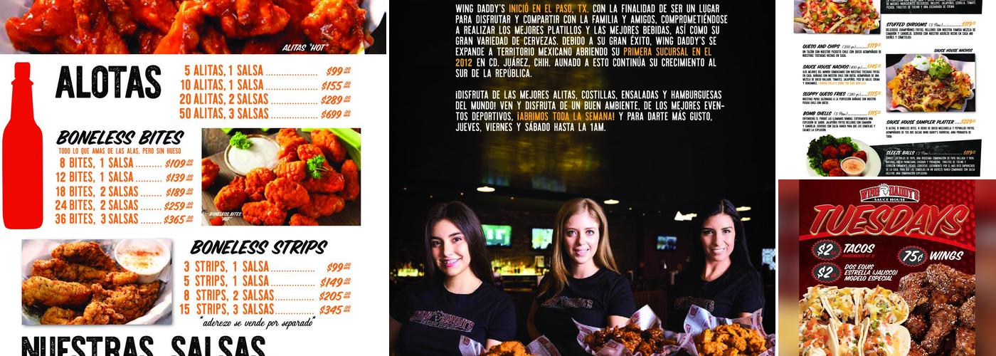 Wing Daddy's Sauce House Menu