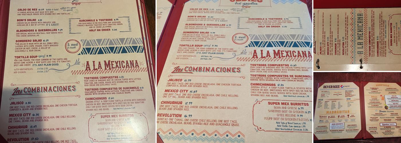 Carlos and Mickey's Mexican Restaurant & Cantina Menu