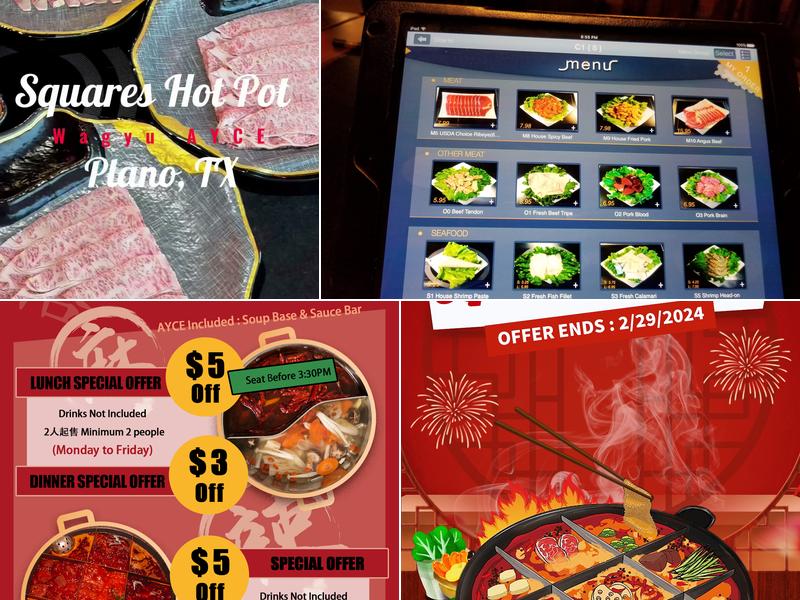 Squares Hot Pot Menu