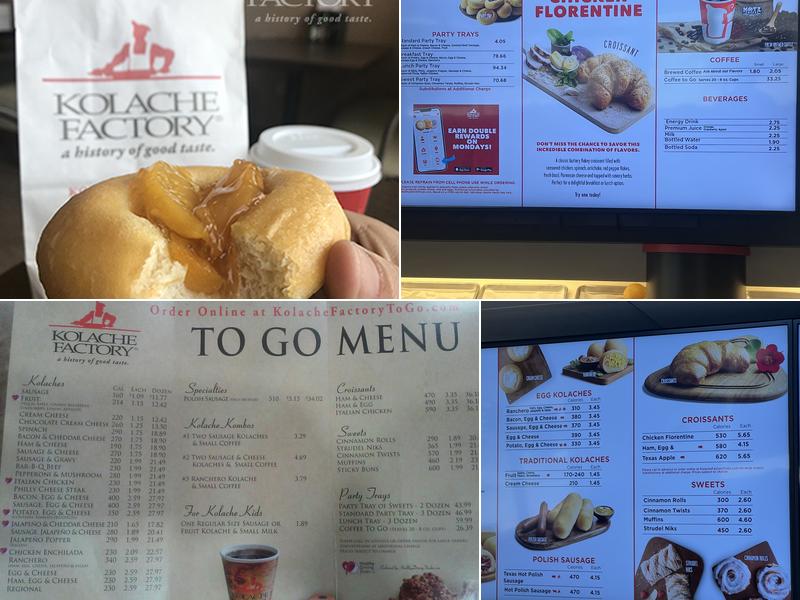Kolache Factory Menu