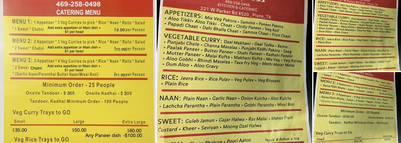 Taj Express Menu