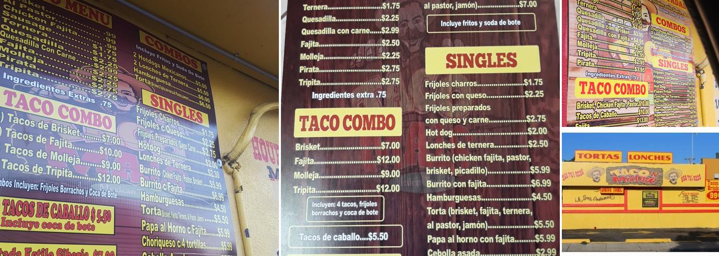 Taco Mais Menu