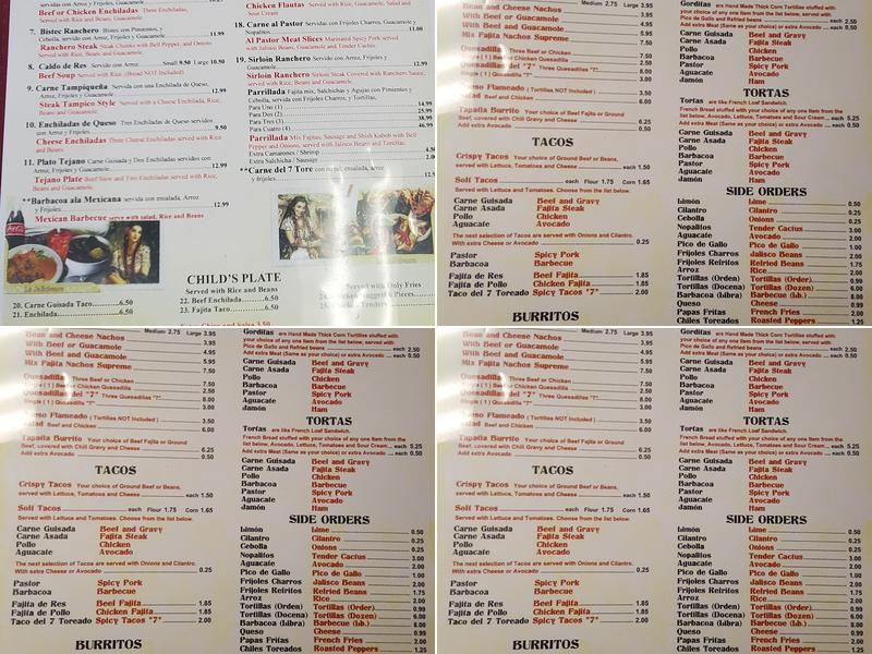 Taqueria La Jaliciense Menu
