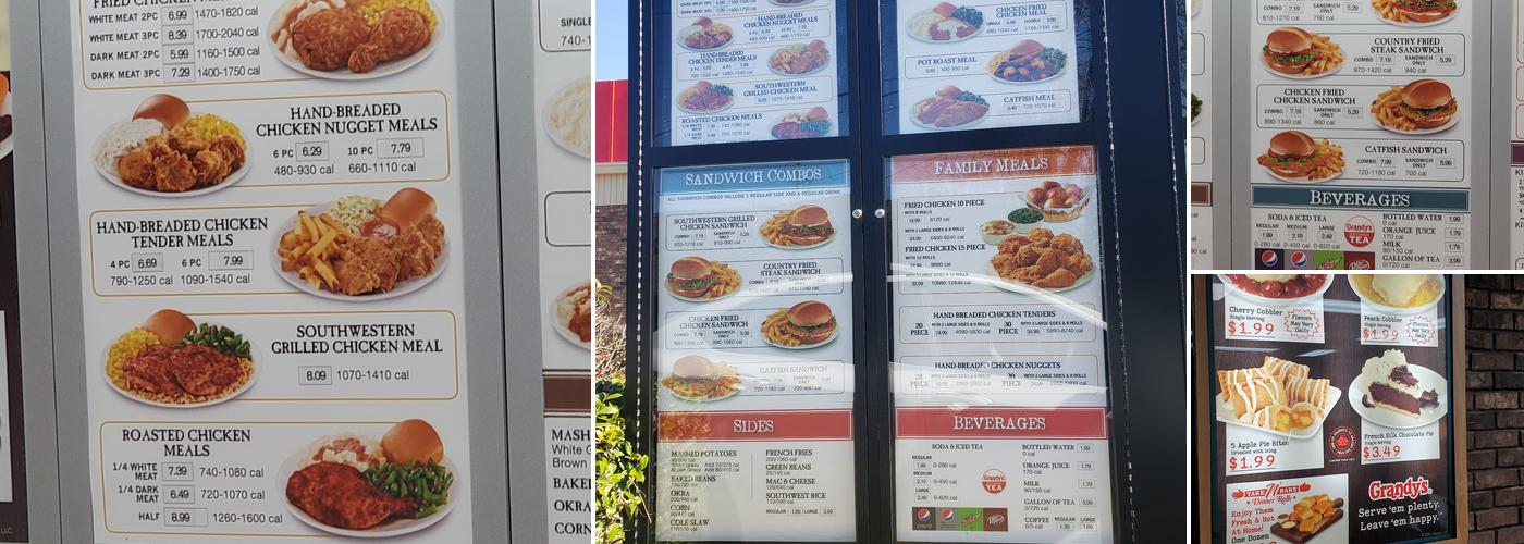 Grandy's Menu