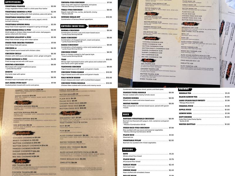 Irving Kabab N Kurry Menu