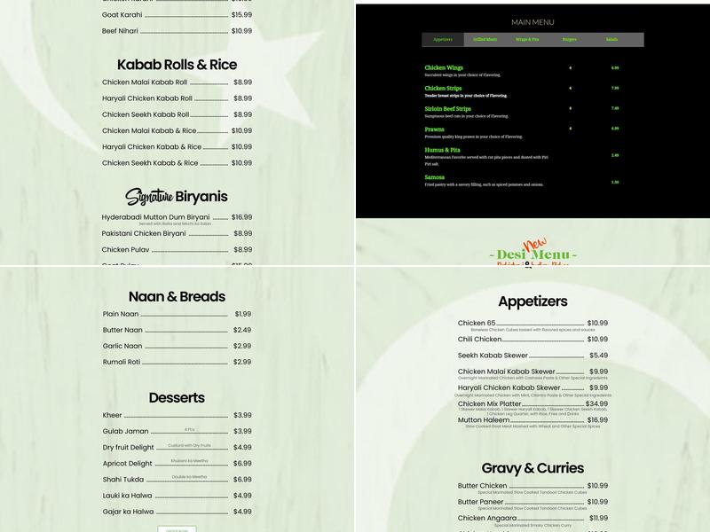 Poblanos Piri Piri Menu