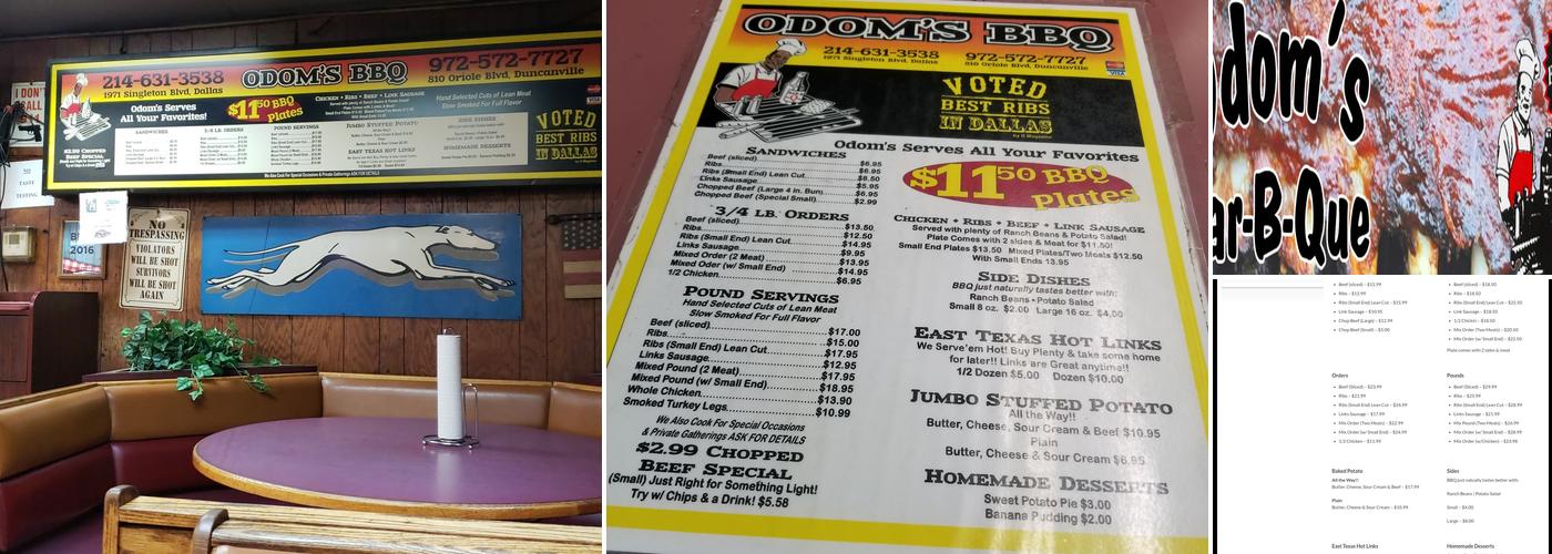 Odom's Bar-B-Que Menu