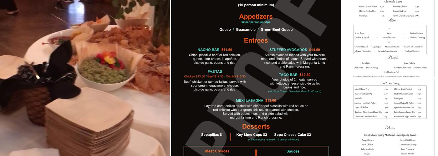 Joe's Catering Menu
