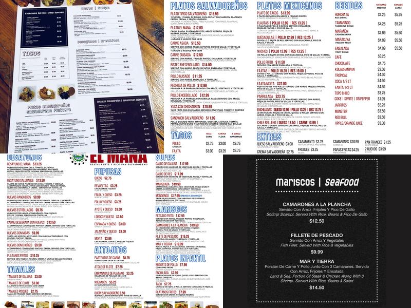 Restaurante El Mana Menu