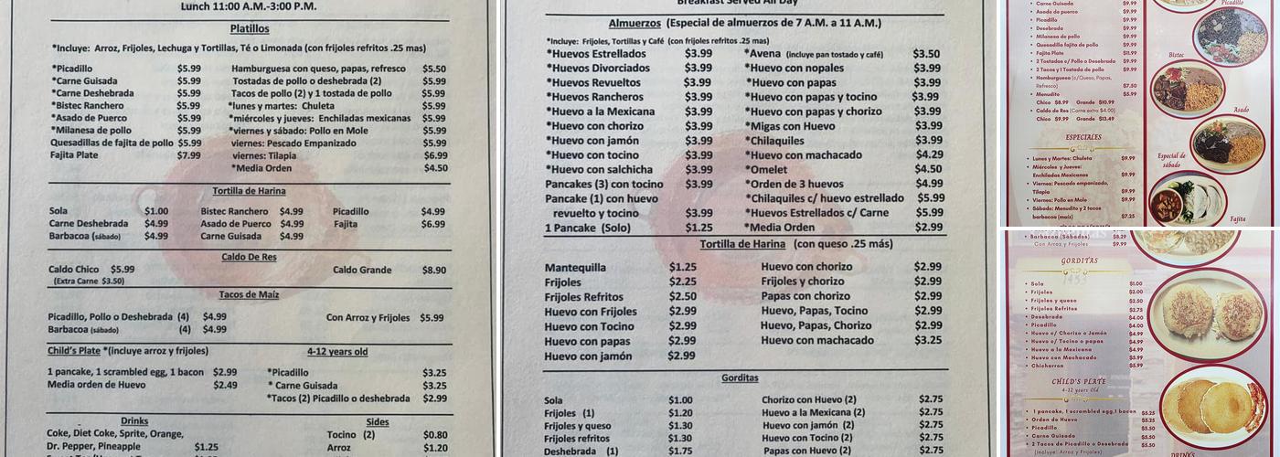 Las Cazuelitas #2 Menu