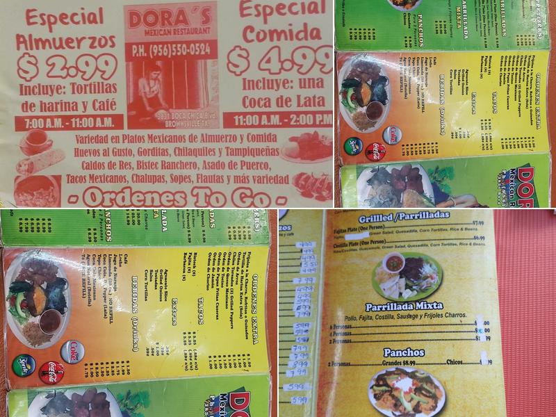 Dora's Menu