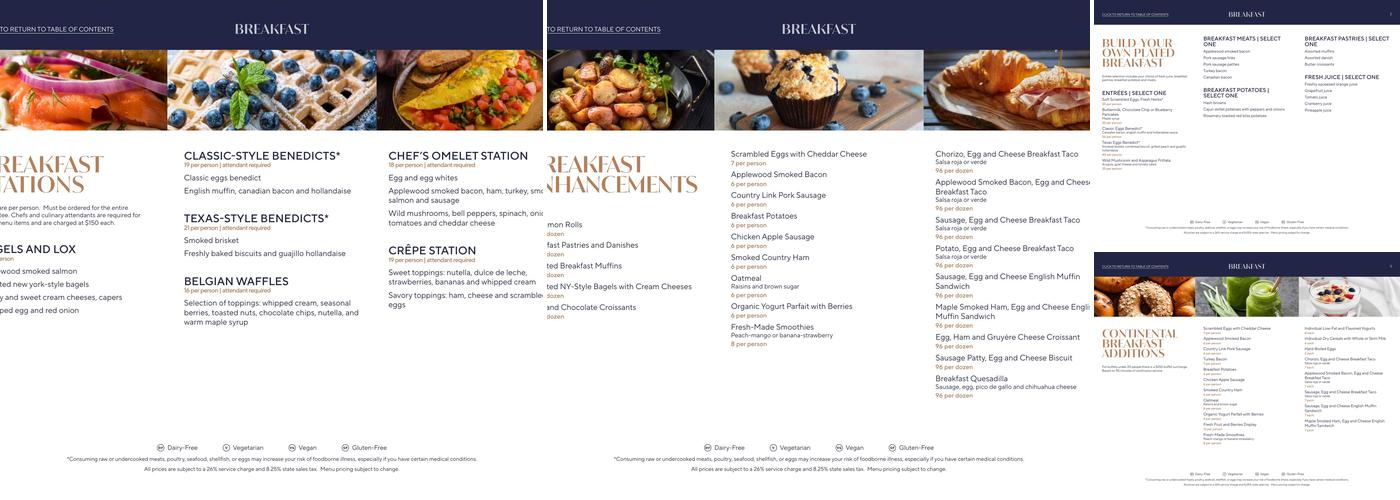 ARA restaurant Menu
