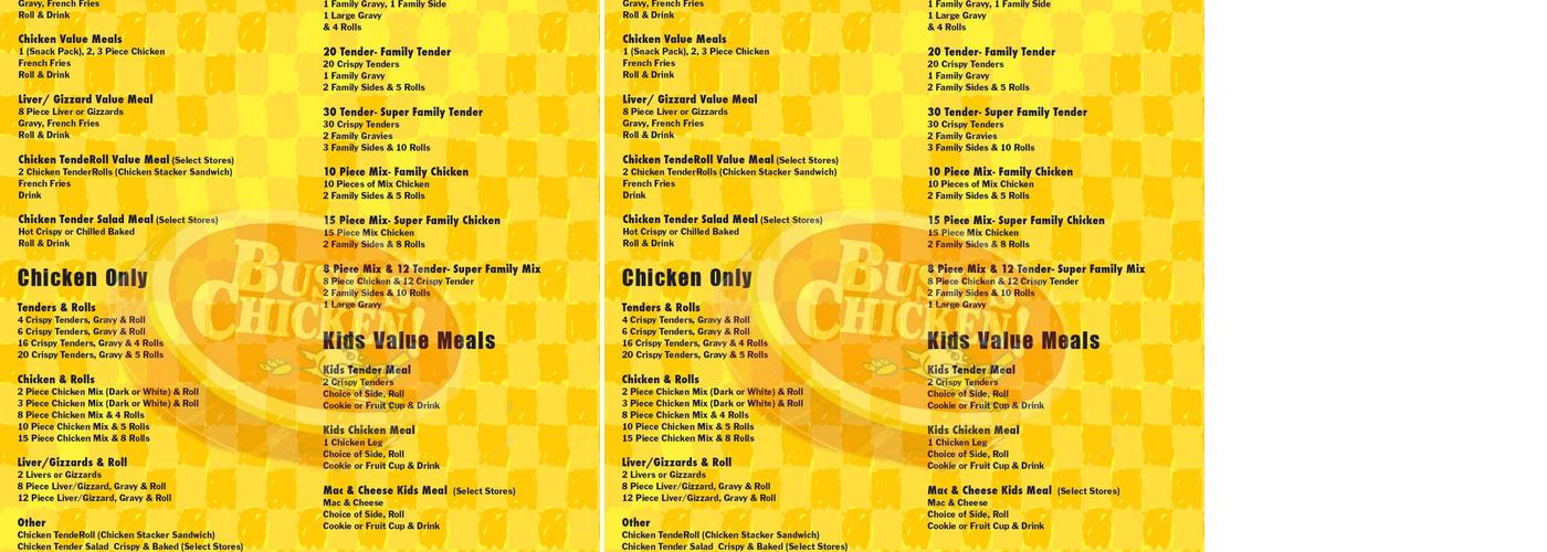 Bush's Chicken China Spring Menu