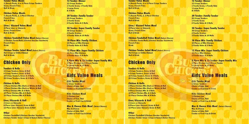 Bush's Chicken China Spring Menu