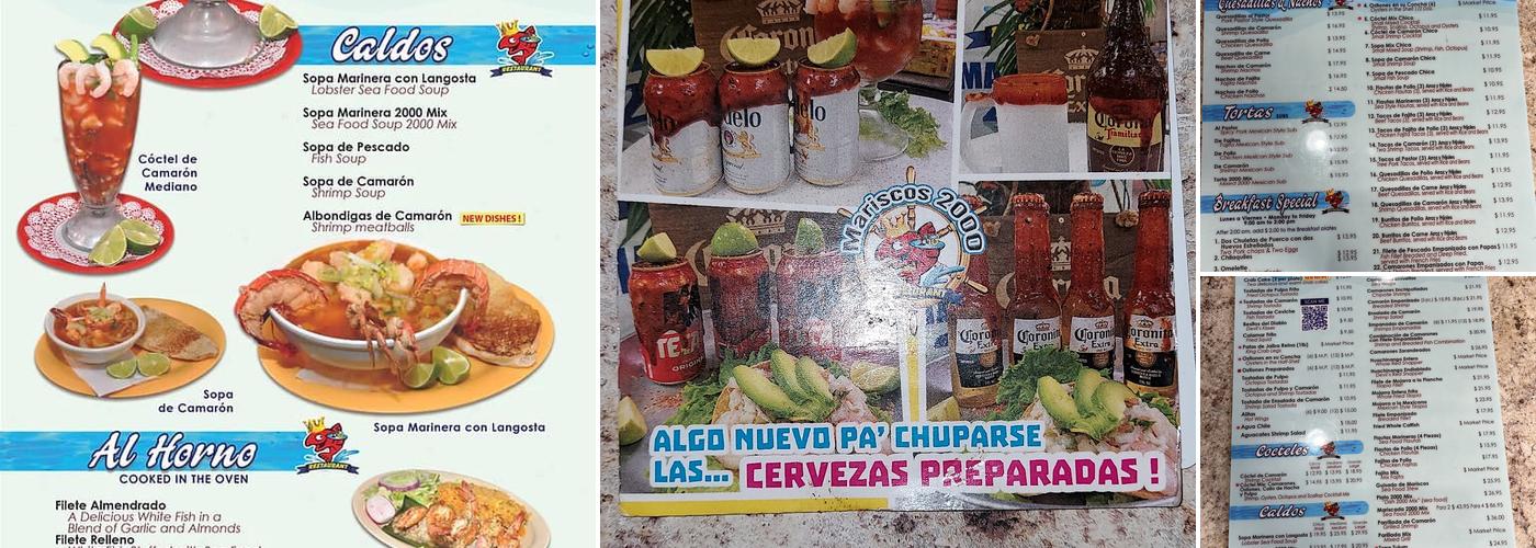 Mariscos 2000 Menu