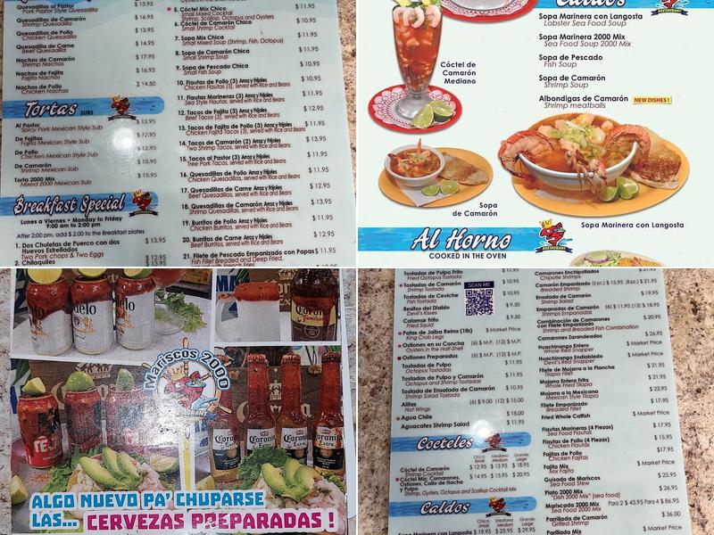 Mariscos 2000 Menu