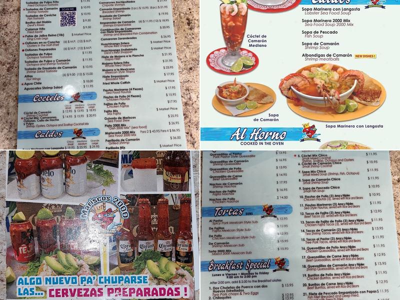 Mariscos 2000 Menu