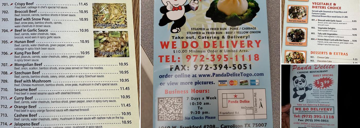 Panda Delite Menu