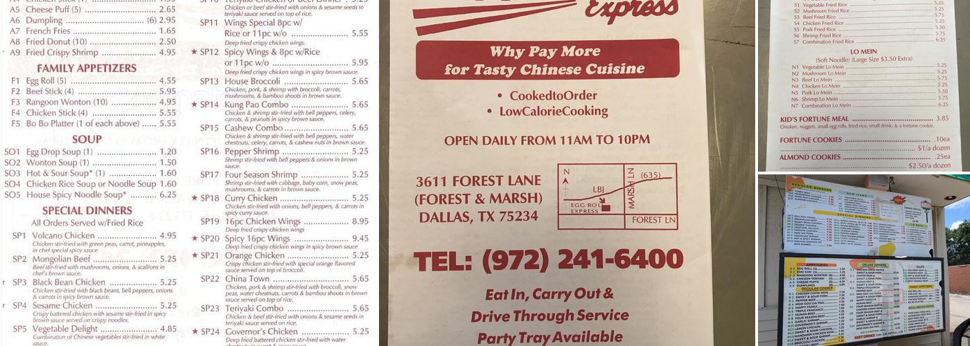 Eggroll Express Menu