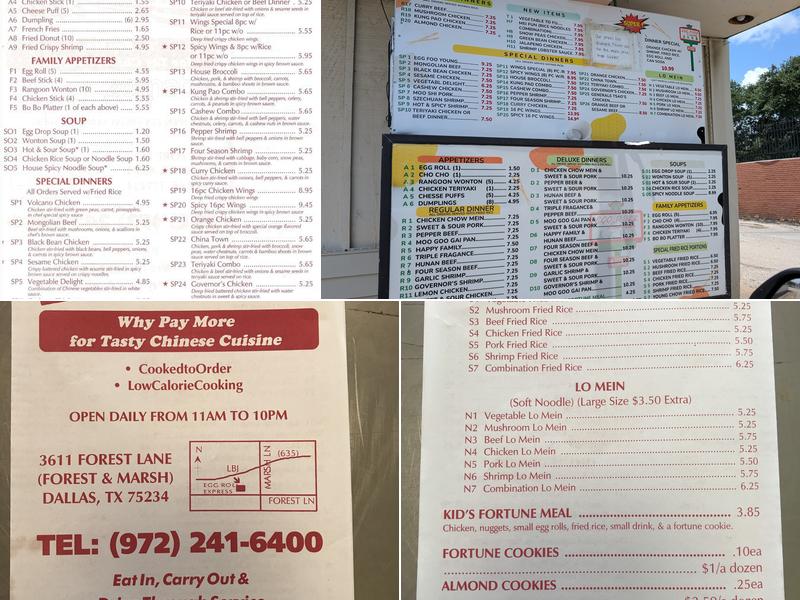 Eggroll Express Menu