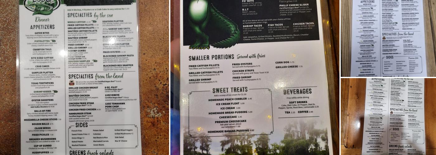 Pine Tree Lodge Menu