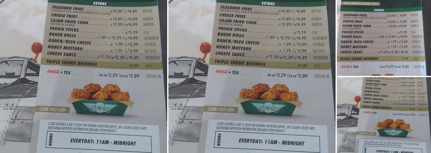 Wingstop Menu