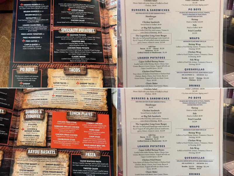 Touch Of Cajun Cafe Menu