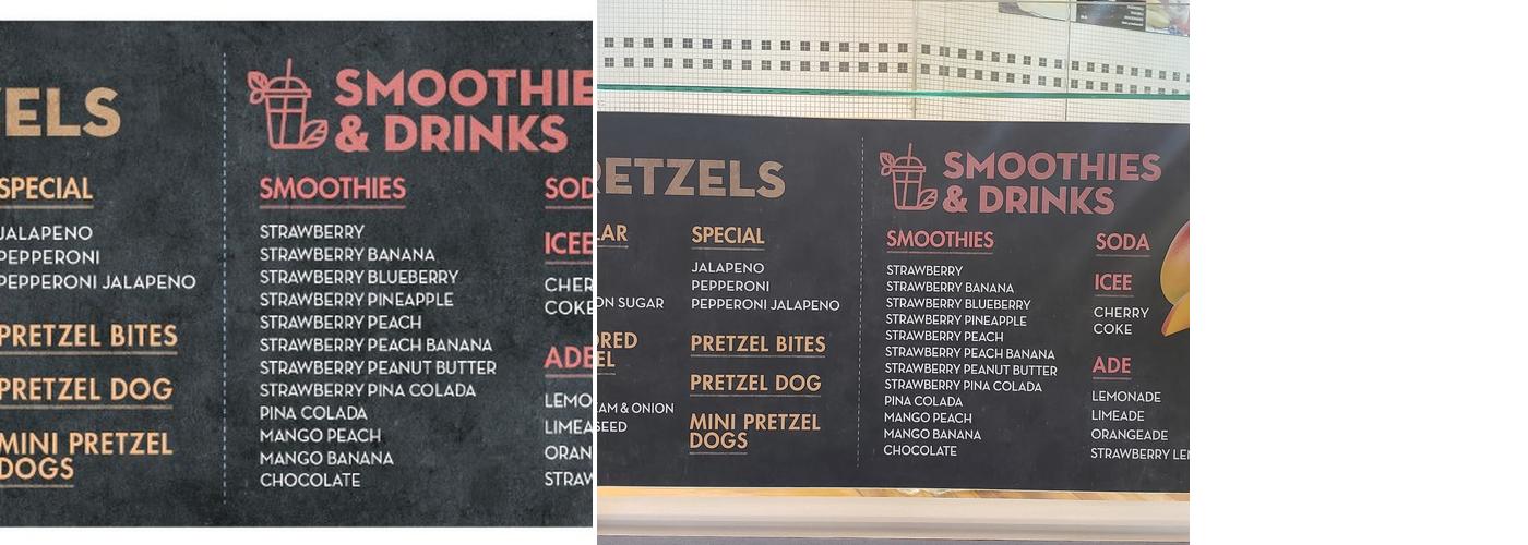 Mr Pretzels Menu