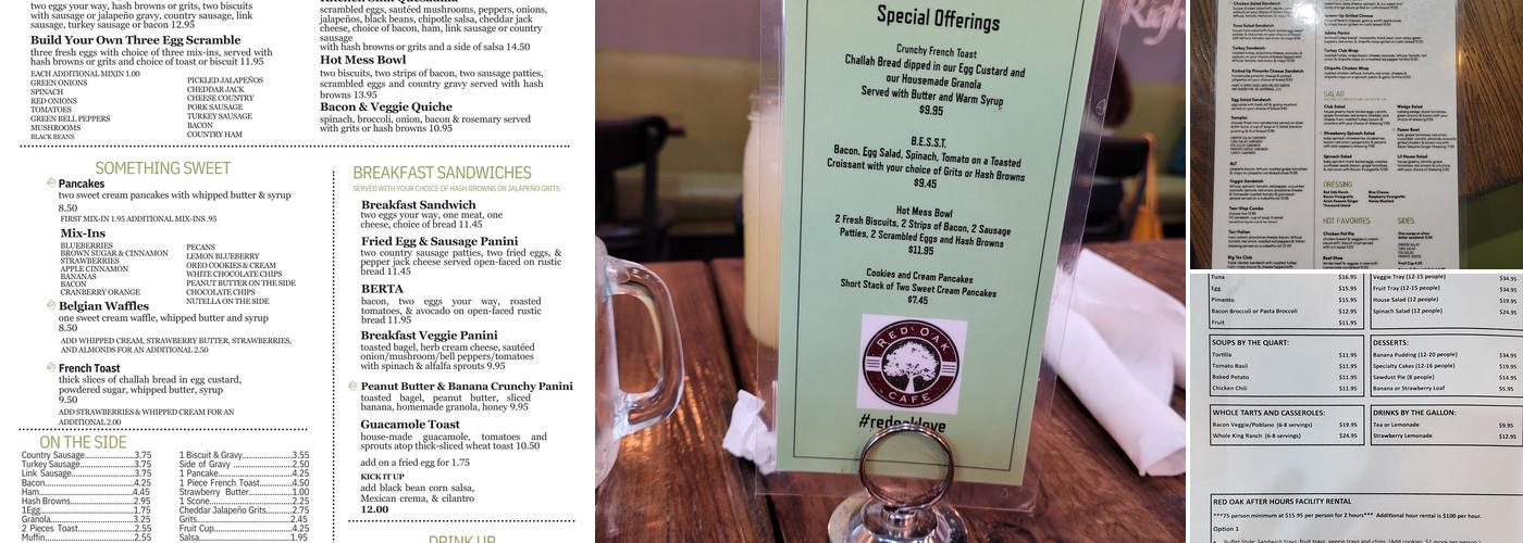 Red Oak Cafe-Alvin Menu